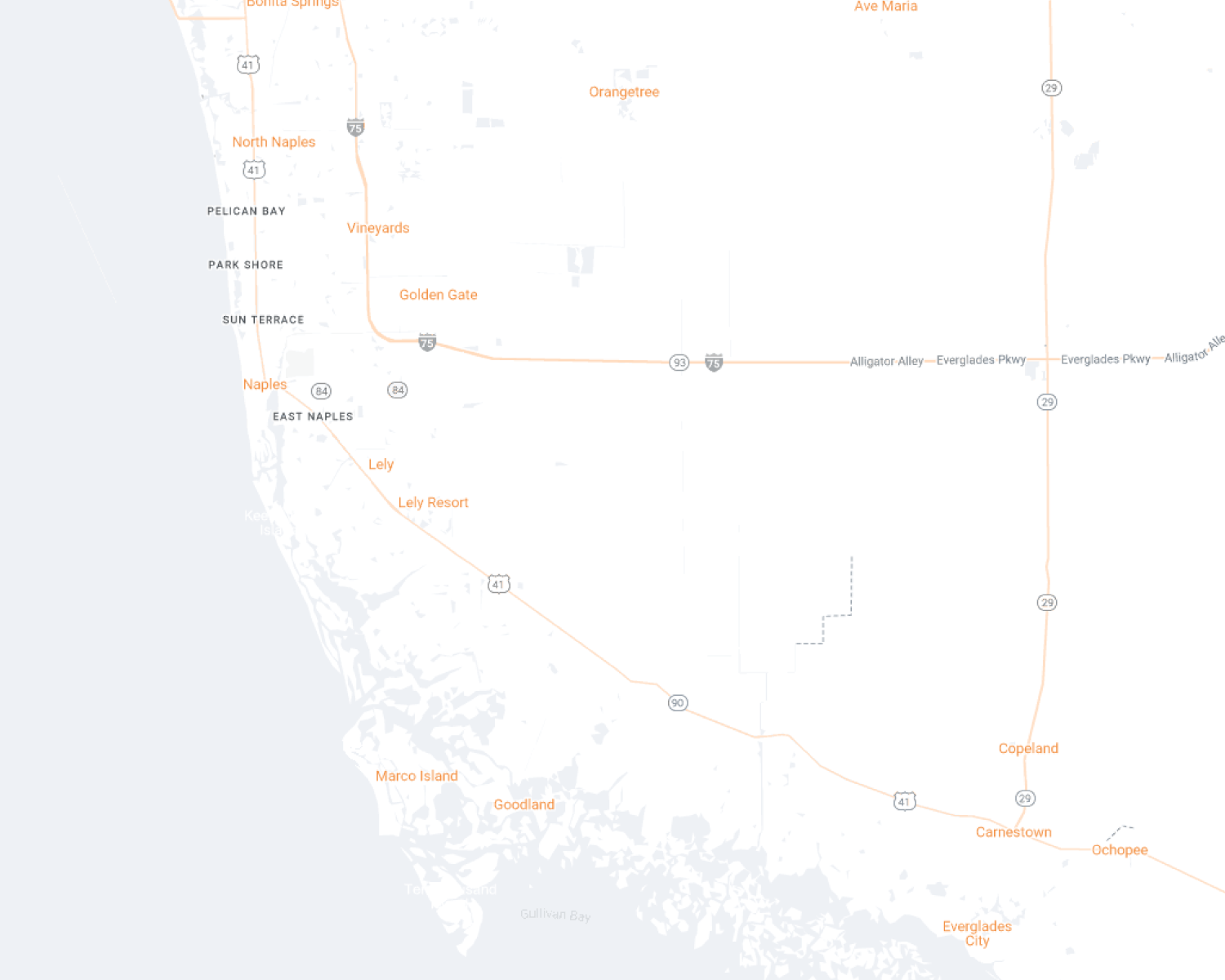 Southwest Florida Maidkart Desktop Map