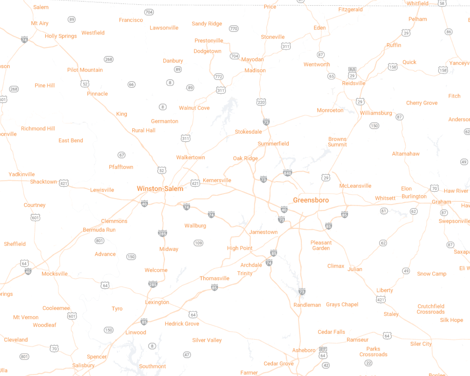 Piedmont Triad Desktop Map View