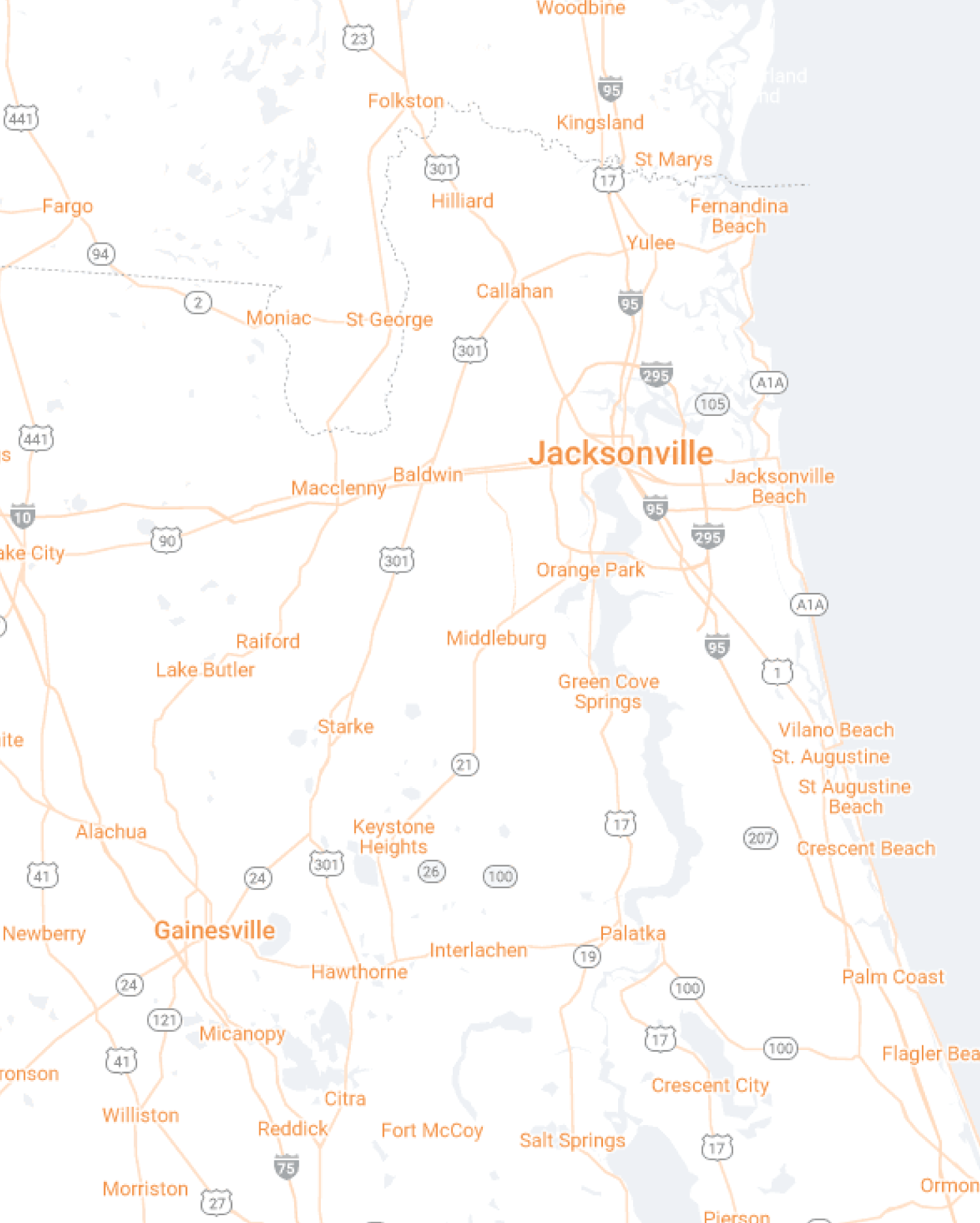 Jacksonville Mobile Map