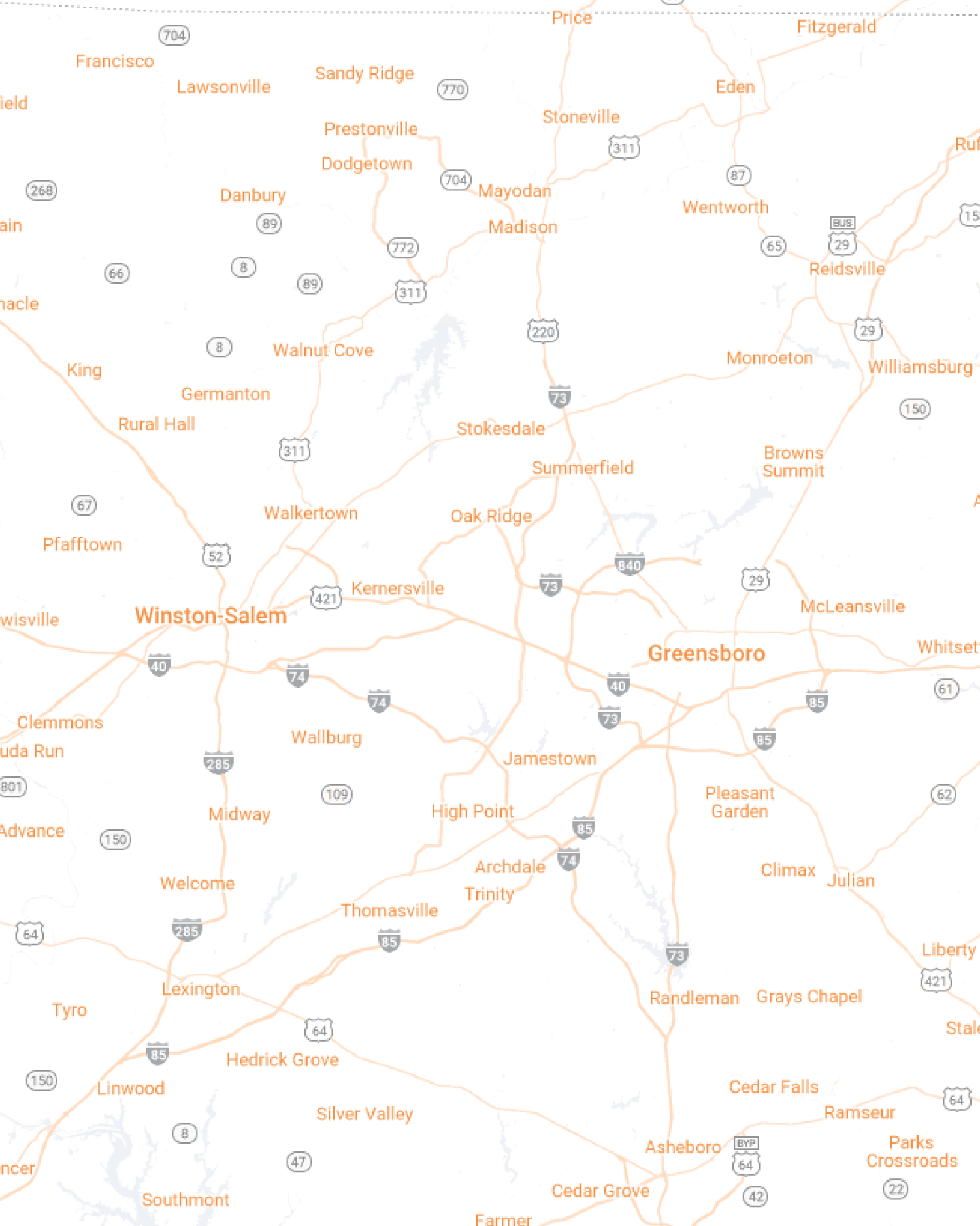 Piedmont Triad Mobile Map View