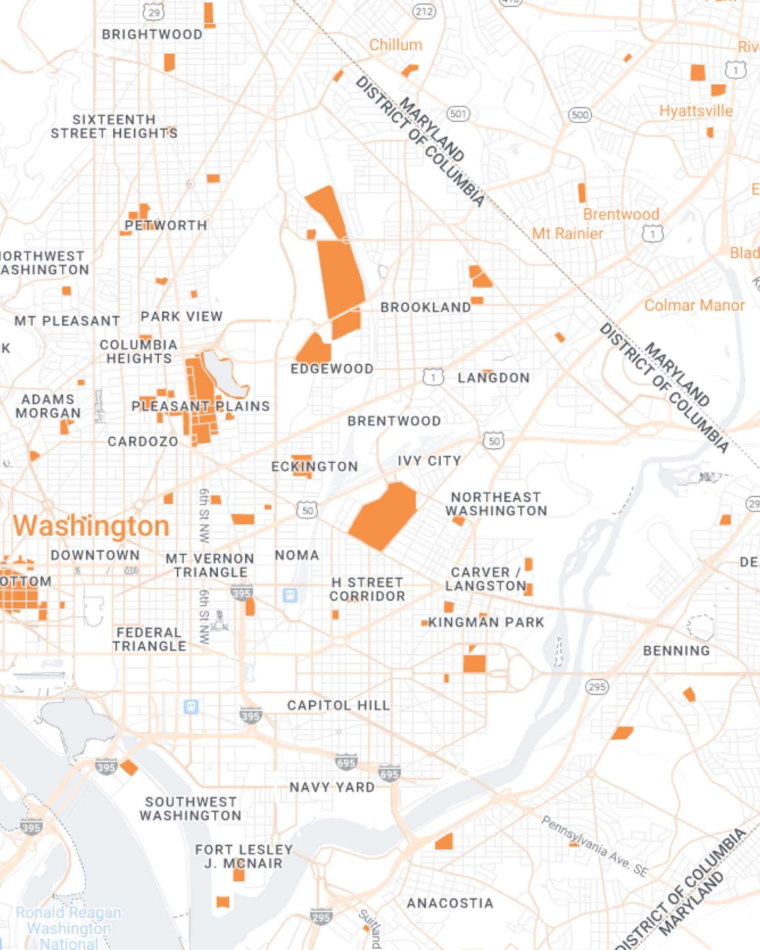 East Washington DC Maidkart Mobile Map