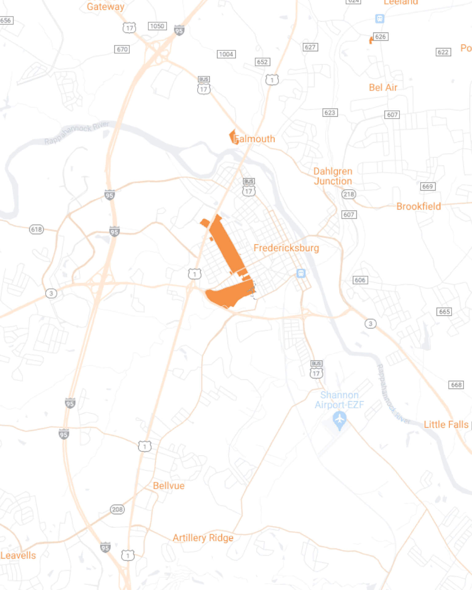 Fredericksburg Maidkart Mobile Map