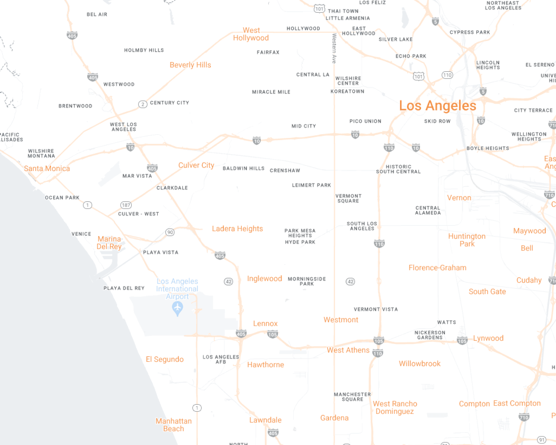 Los Angeles Maidkart Desktop Map