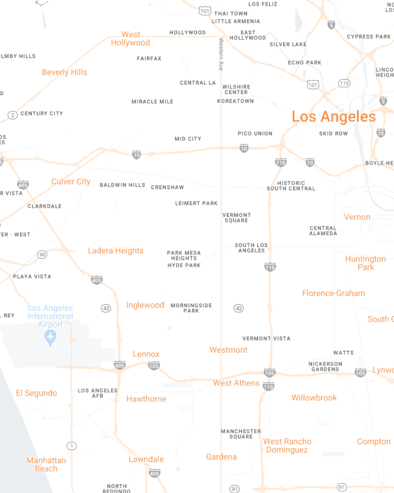 Los Angeles Maidkart Mobile Map