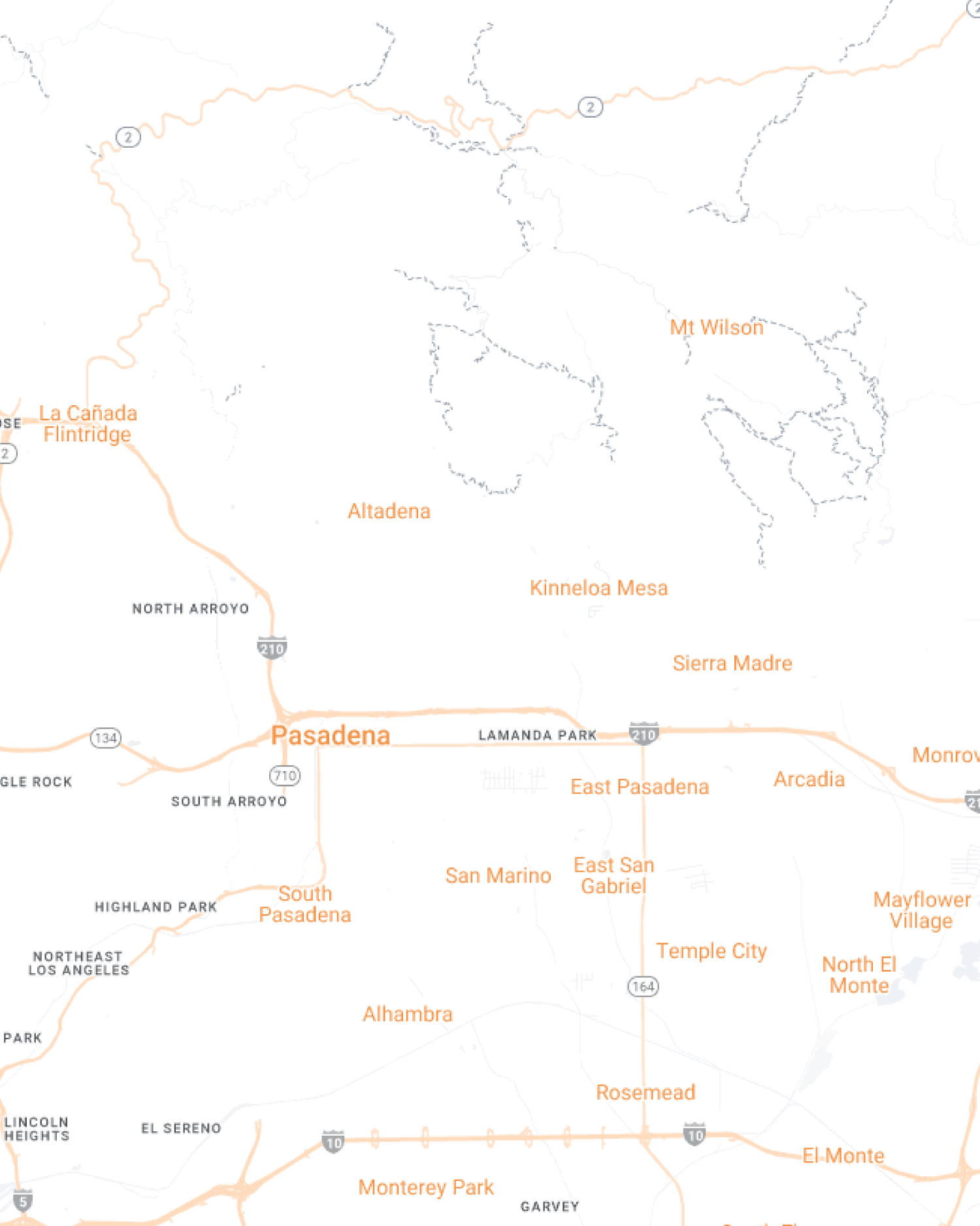 Pasadena mobile map view