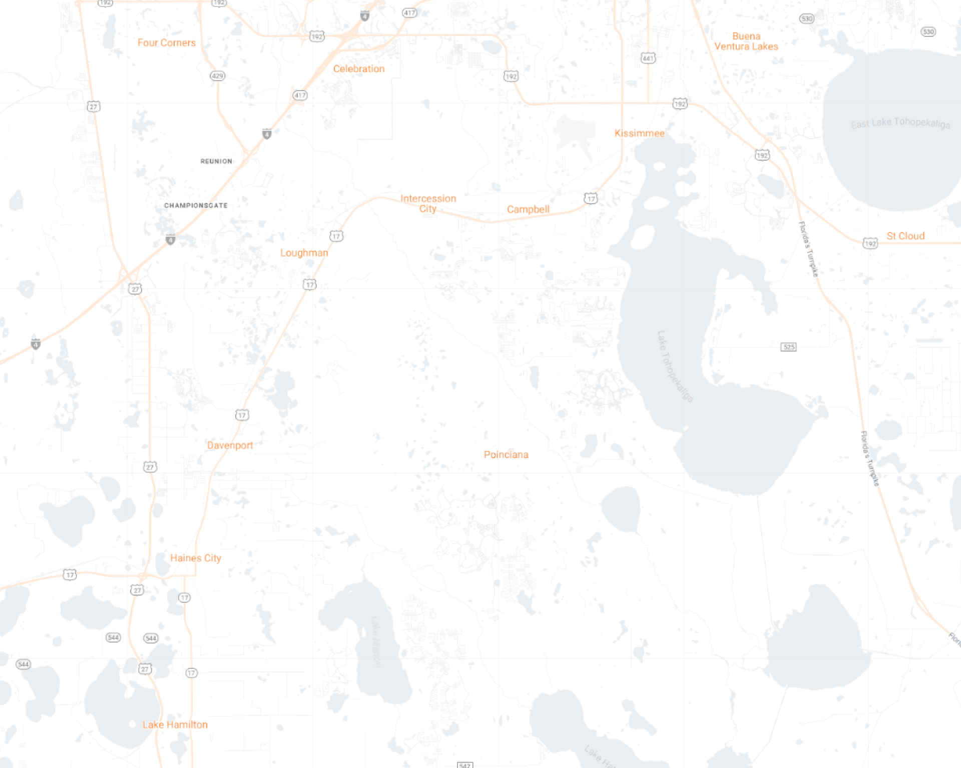 Kissimmee and Winter Garden Maidkart Desktop Map