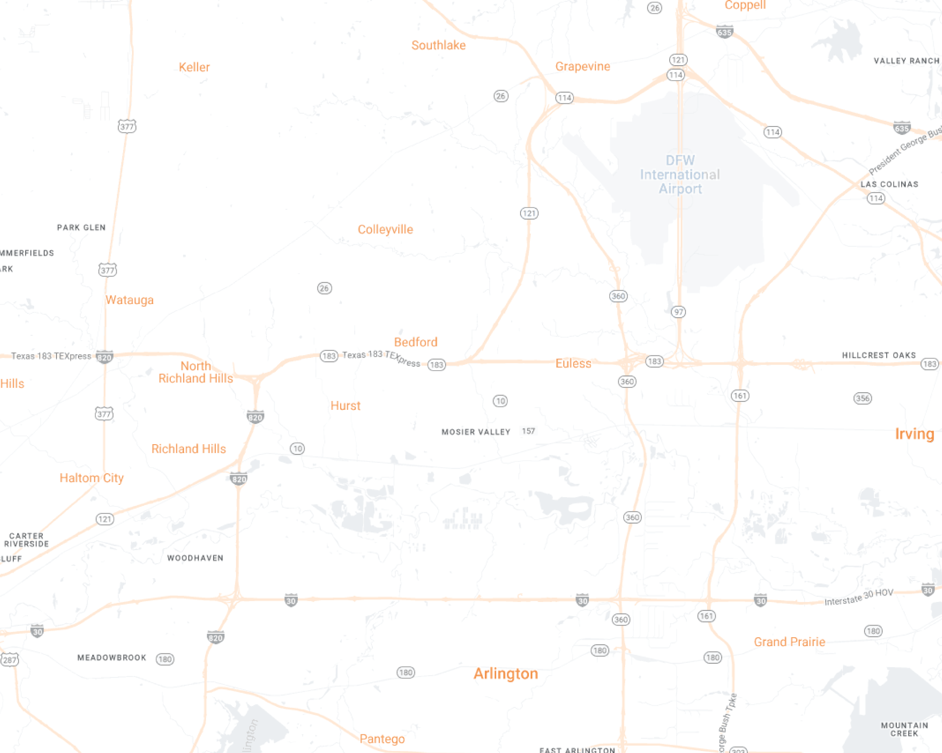 NE Tarrant Desktop Map