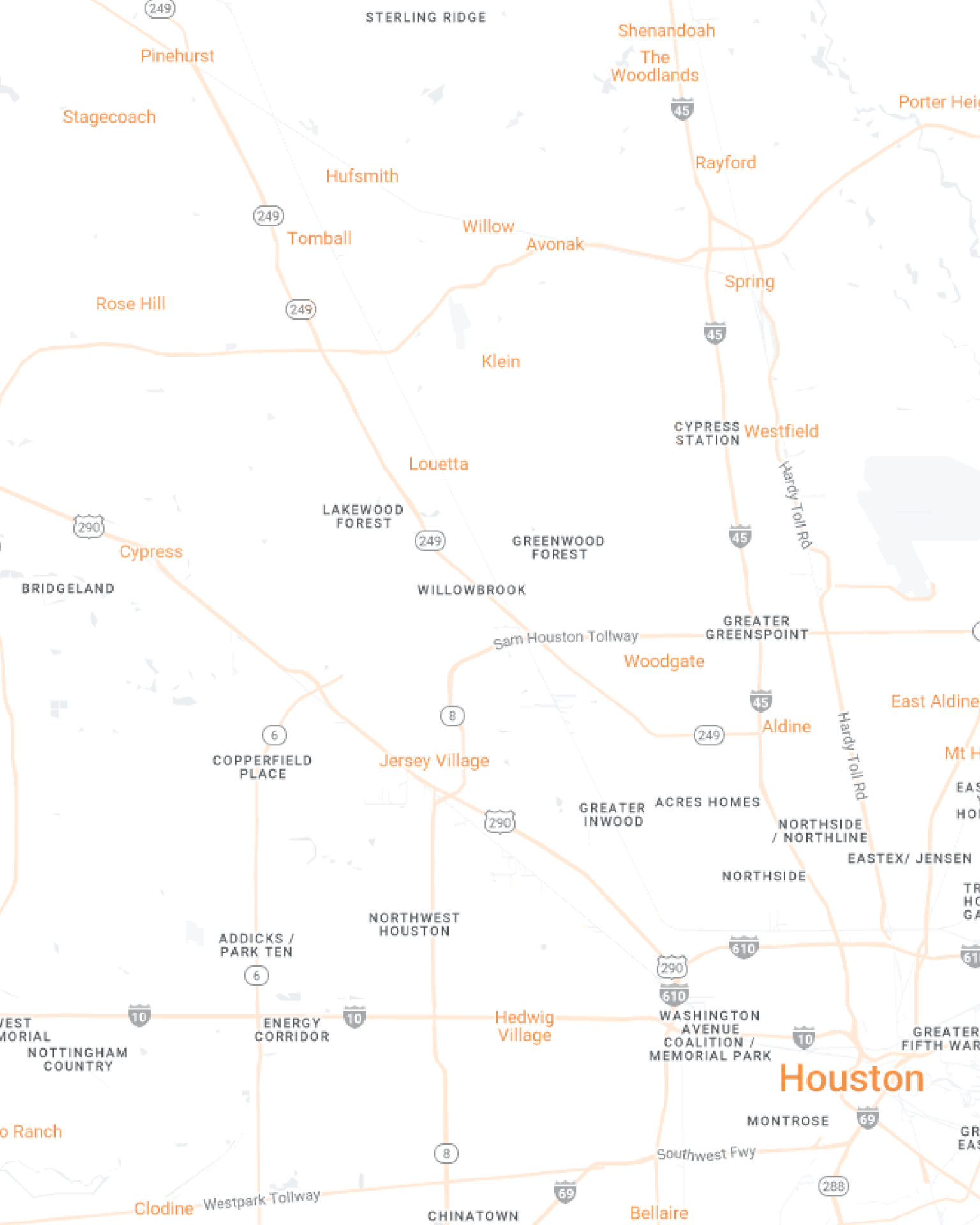 NW Houston Mobile Map