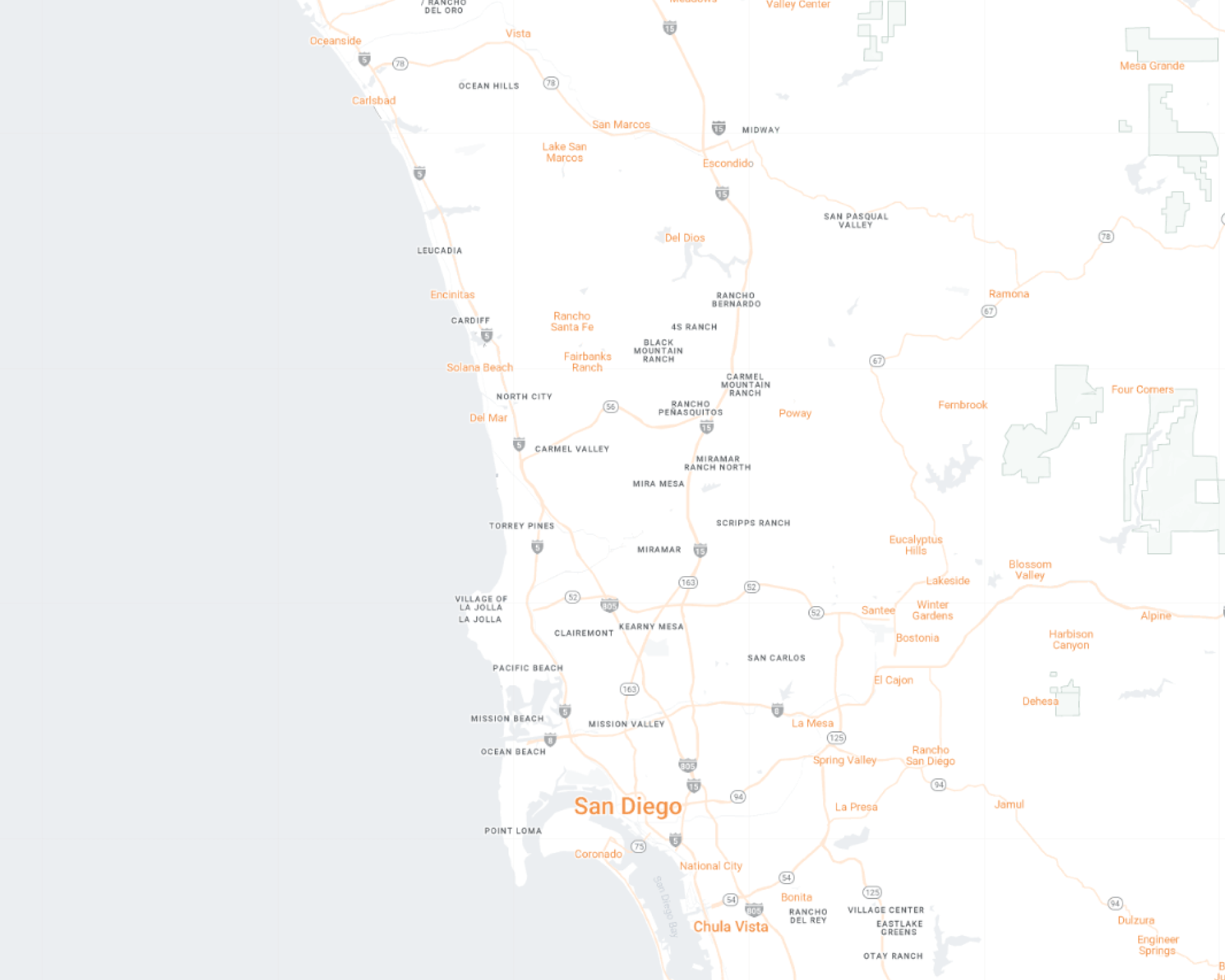 San Diego Desktop Map