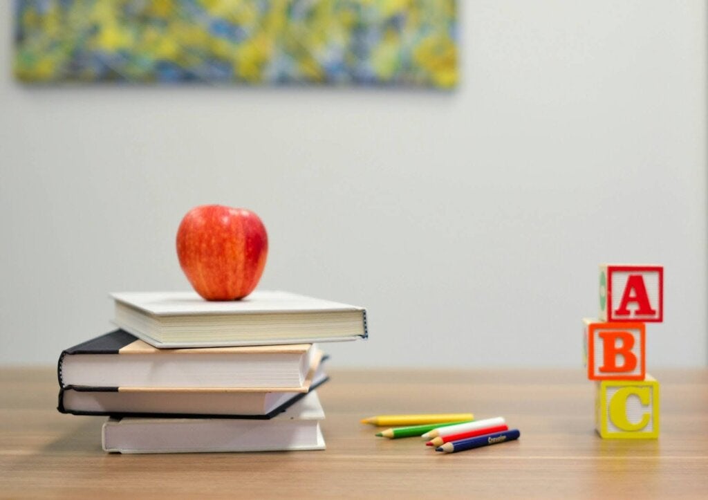 School supplies on a clean desk